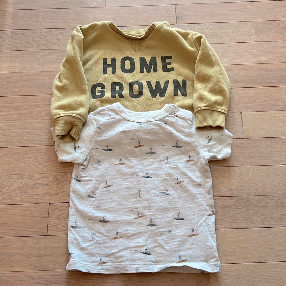 Little Co 12M sweatshirt and t shirt set